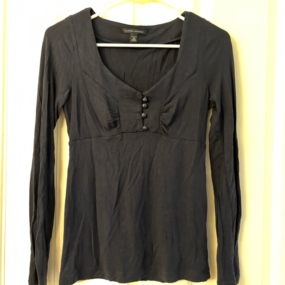 Banana Republic Dark Blue Long Sleeve Top
